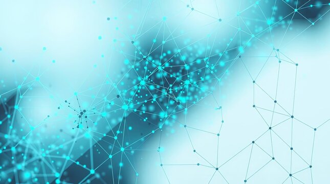 Abstract Tech Network with Connecting Dots Digital Big Data Analysis