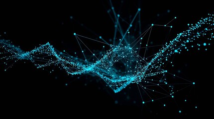 A vibrant abstract digital visualization of a tech network with glowing connection nodes