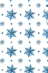 Season's greetings transparent snowflake pattern background, remix of photography by Wilson Bentley