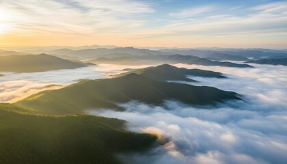 Clouds Drift Over a Green Landscape