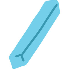 A Bright Blue Rectangular Object with a Dark Blue Line Down the Center on a Transparent Background