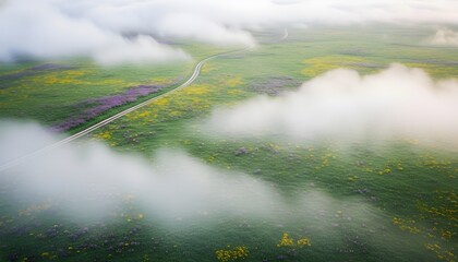 Clouds Drift Over a Green Landscape