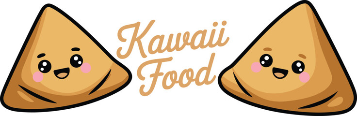 Kawaii dumpling cartoon illustration, cute food character design, smiling Asian snack art, adorable Japanese cuisine mascot, happy dim sum drawing, playful kawaii food artwork