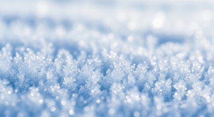 Close Up of Blue Frost Crystals Texture in Sunlight