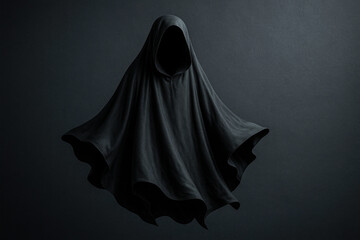 Haunting Black Spirit Floating with Misty Trail and Dark Vibes