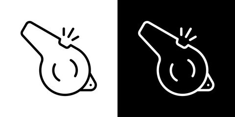 Naklejka premium Whislte Icon Set. Clean Line Design With Light And Dark Versions For Versatile Use. 