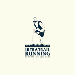 ultra trail run image for logo vector
