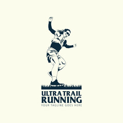 ultra trail run image for logo vector