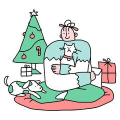 Christmas quarantine png new normal lifestyle character