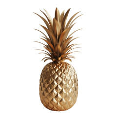 Obraz premium Golden pineapple decor isolated on a white background png ai generated 