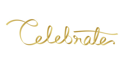Festive golden celebrate typography transparent png