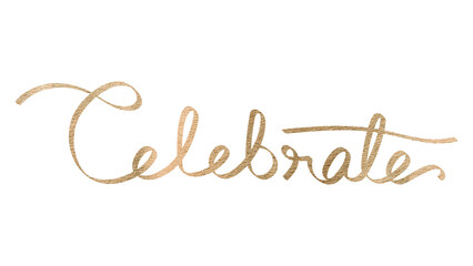 Festive golden celebrate typography transparent png