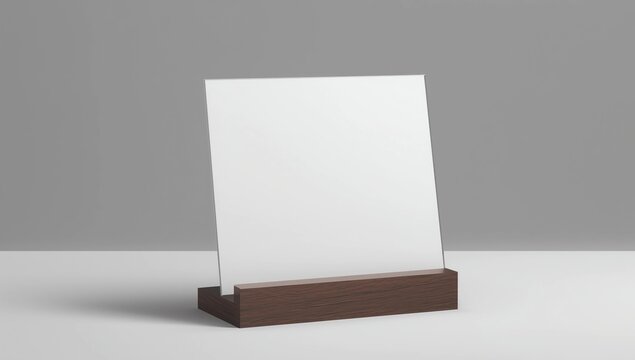 Blank table tent mock up template on isolated white background, Stand for acrylic tent card Used for Menu Bar and restaurant, 3d illustration 