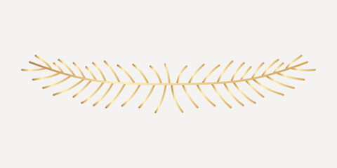 Elegant gold leaf design, hand drawn vector