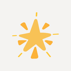 Yellow star with radiant beams vector