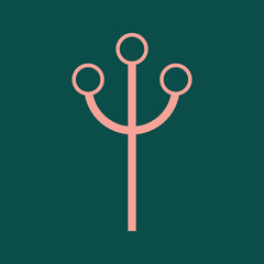 Pink tree geometric flat illustration vector