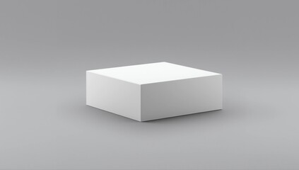 Blank white software box Mockup, medium size Cardboard package box, 3d rendering isolated on light gray background, ready for your design