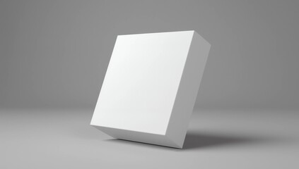 Naklejka premium Blank white software box Mockup, medium size Cardboard package box, 3d rendering isolated on light gray background, ready for your design
