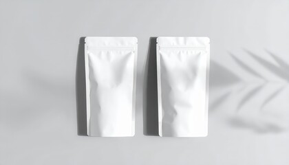white zip pouch packaging mockup