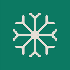 Beige snowflake winter decorative geometric flat illustration vector