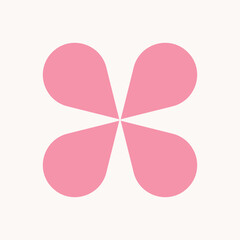 Pink flower abstract geometric flat illustration vector