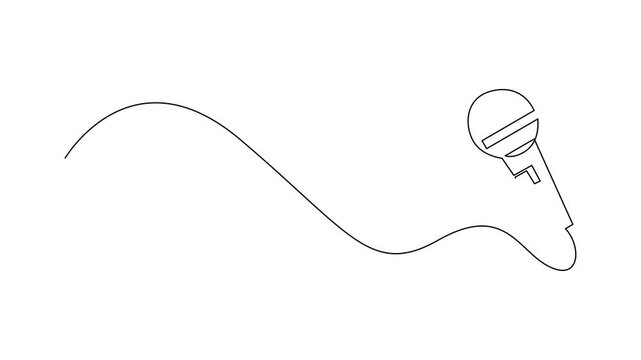 Minimalist Microphone Illustration - Line Art Style