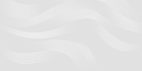 Gray abstract background with white dotted wavy lines decoration. Modern and trendy sporty curved lines background concept for covers, advertisements, brochures, presentations, and websites.