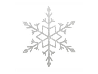 Shiny silver snowflake clipart, minimalist winter ornament