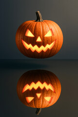 Floating Jack-O'-Lantern Glowing in Mid-Air with Spooky Ambiance