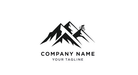 Mountain Biking Adventure Logo Design.
