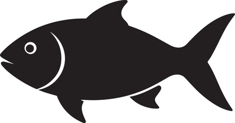 Obraz premium Underwater Fish Silhouette Vector Illustration