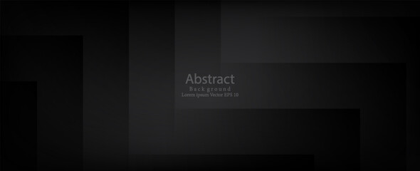 Fototapeta premium Black geometric rectangle pattern background. Luxury wallpaper. Futuristic Technology Concept