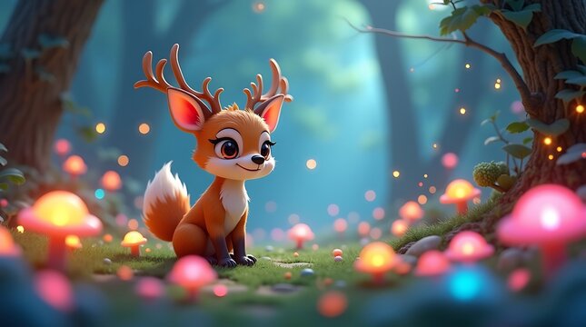 Sparkling Glade Cute Mythical Anima