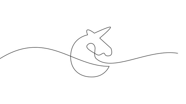 Unicorn continuous line drawing illustration