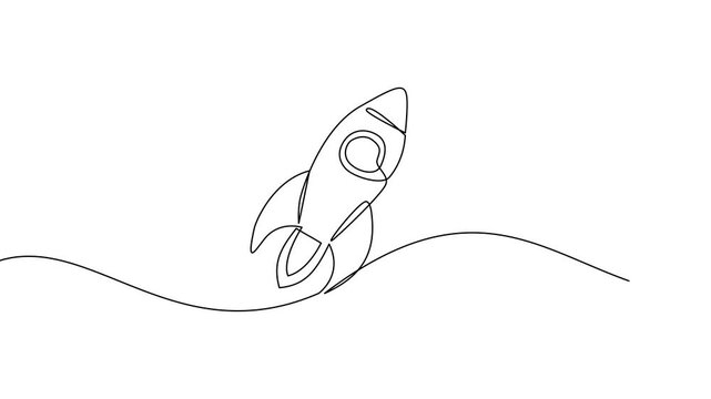 Rocket Line Art: Single Line Spacecraft Illustration