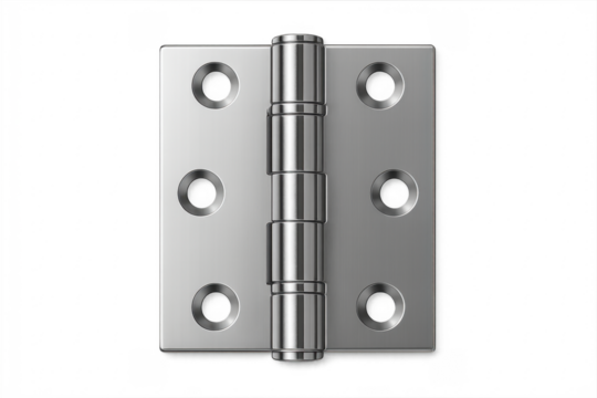 Metal door hinge hardware isolated on transparent background - Powered by Adobe