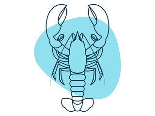 Lobster icon. Deep sea icon. Simple vector in modern thin line style. Vector illustration.