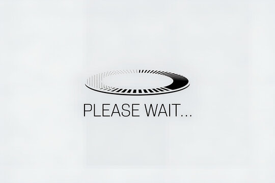 Patience and Anticipation: An abstract visualization, depicting the concept of Please Wait..., with a subtle loading animation conveying the notion of ongoing process. 
