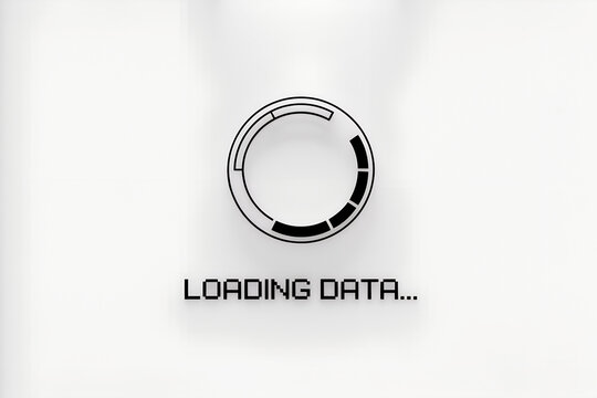 Loading Data: A loading indicator, represented by a circular progress bar, is displayed. Indicating ongoing data transfer. The clean and modern design with the phrase LOADING DATA...