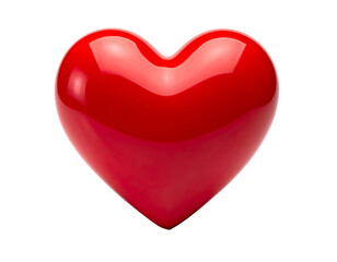 Gleaming, 3D-rendered red heart on a dark background, reflecting light with smooth curves and bright surface