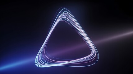 Swirling Light Trails Forming a Triangle Shape with Blue and Purple Glow image photo