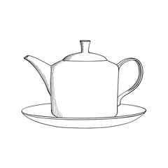 Obraz premium Teapot coloring page