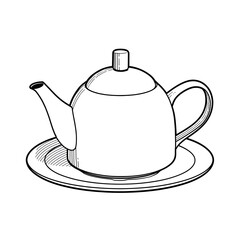 Fototapeta premium Teapot coloring page