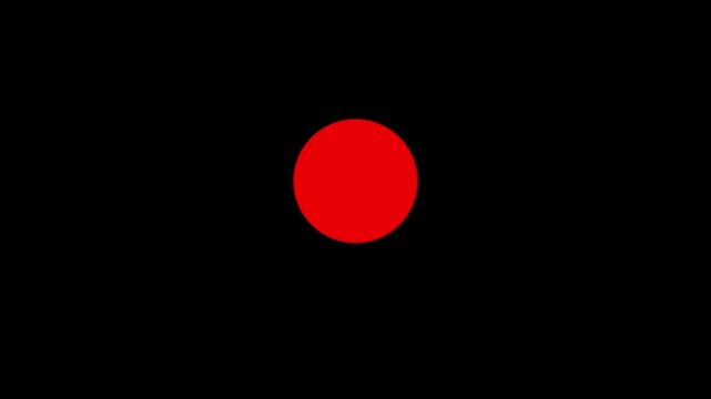Vivid Red Circle Centered on a Solid Black Background bright
