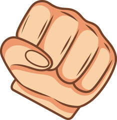 Fist punch gesture expressing power strength determination solidarity and support vector