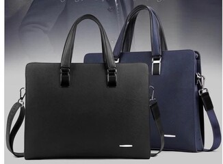 black leather bag isolated