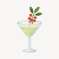 Festive cocktail with holiday garnish.