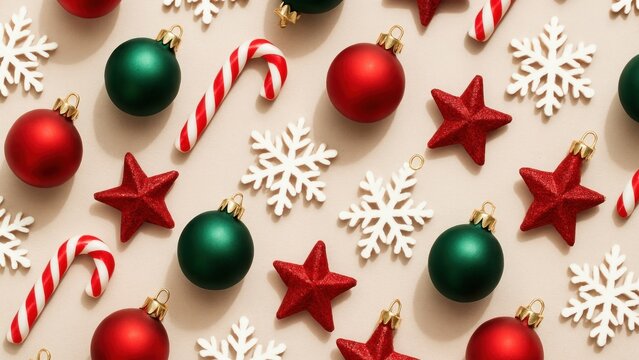 Festive ornaments and candy canes wallpaper for desktop