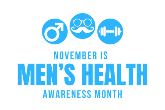 Graphic for men's health awareness month, isolated, PNG