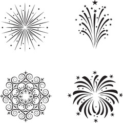 Fototapeta premium Abstract Black Radial Burst Vector Shapes
